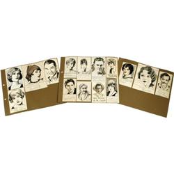 Signed Sketches of Pearl White, Mary Astor