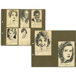 Signed Sketches of Al Jolson, Jeanette MacDonald