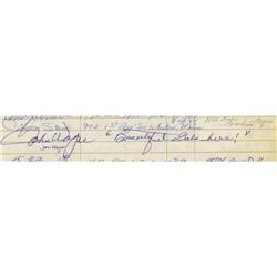 John Wayne Autographed Guest Book Page