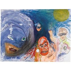 Adam West Painting of "Egghead"