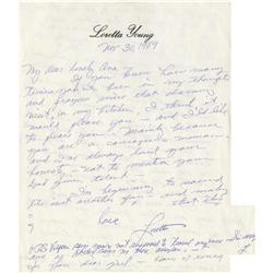 Loretta Young Signed Letter to Ava Gardner