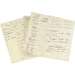 Ava Gardner Handwritten Maid Instructions