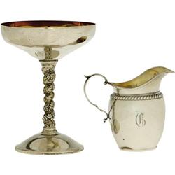 Ava Gardner Silver Cream Pitcher and Goblet