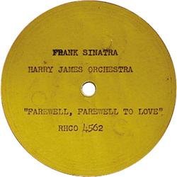 Frank Sinatra "Farewell Farewell Love" Acetate