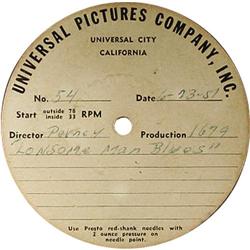Frank Sinatra "Lonesome Man Blues" Acetate