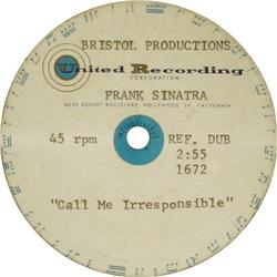 Frank Sinatra "Call Me Irresponsible" Acetate