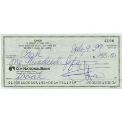 Cher Signed Check 1999 with LOA 