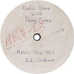 Eddie Cochran "Perry Como Radio Show" Acetate