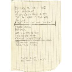 Ron Wood Handwritten Lyrics