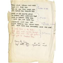 Ron Wood Handwritten Song Lyrics