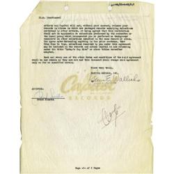 Frank Sinatra Signed Capitol Records Agreement