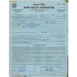 Stan Getz Signed Contract