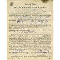 Thelonius Monk Signed Contract