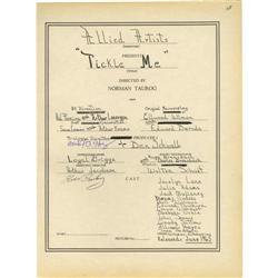 Elvis Presley & Joe Esposito Signed Credit Sheet