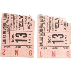 Elvis Presley Dallas Concert Ticket Stubs