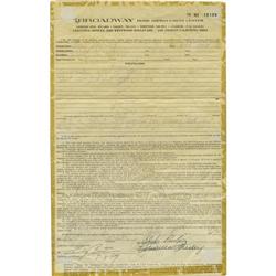 Elvis and Priscilla Presley Signed Contract.