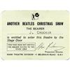 Image 1 : Beatles Christmas Show Stage Pass