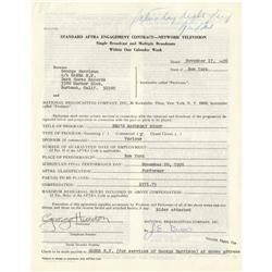 George Harrison (Beatles) Signed "SNL" Contract