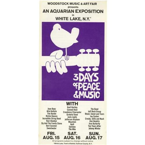 Woodstock Festival Original Flyer (1969)