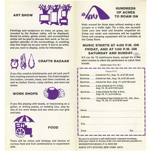 Woodstock Festival Original Flyer (1969)