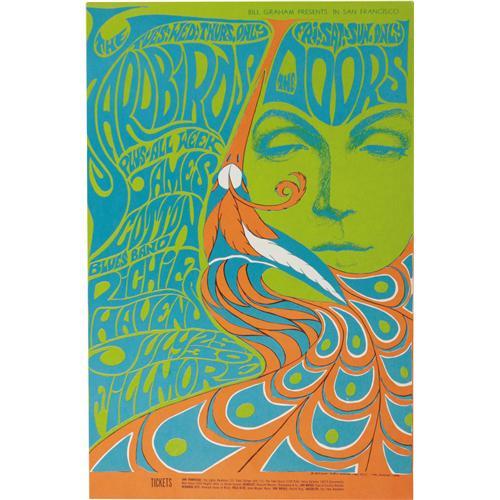 Yardbirds Doors Fillmore Concert Poster 1967 Yardbirds Doors Fillmore Concert Poster 1967