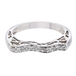 Natural 0.15 CTW Diamond Ring 14K White Gold - REF-25H2W
