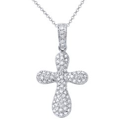 Natural 0.67 CTW Diamond Necklace 18K White Gold - REF-69M3F