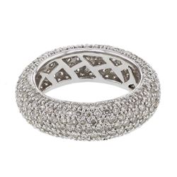 Natural 3.01 CTW Diamond Ring 14K White Gold - REF-200M7F