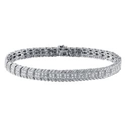 Natural 0.87 CTW Diamond Bracelet 18K White Gold - REF-302R4K