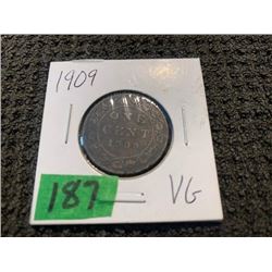1909 1 cent vg.