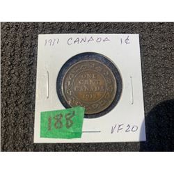1911 1 CENT VF