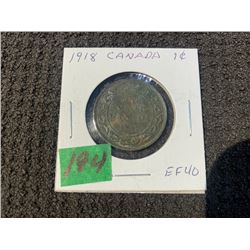 1918 1 CENT EF