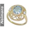 Image 1 : Certified .25 ct Blue Diamond Cocktail Ring 14kt Gold