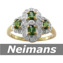 Vintage 1.25 ct Tourmaline & Diamond Ring 14k Gold USGL