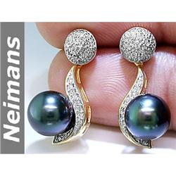 Certified 2.50 ct Black Diamond Stud Earrings 14kt Gold