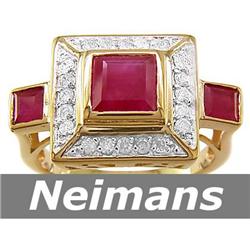 Vintage 2.75 ct Certified Ruby & Diamond Ring 14kt Gold