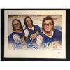 Image 1 : SLAP SHOTS HANSON BROTHERS TRIPLE SIGNED 8X10 PRINT (JSA WITNESSED)
