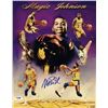 Image 1 : Lakers Magic Johnson Signed Authentic 11X14 Photo Ltd Ed. Career Collage (PSA/DNA)