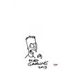 Image 1 : Matt Groening Authentic Signed 8X10 Hand Drawn Bart Simpson Sketch (PSA Witnessed)