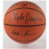 Image 1 : CLYDE DREXLER & HAKEEM OLAJUWON SIGNED SPALDING BASKETBALL (JSA HOLO)