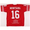 Image 1 : Joe Montana Signed Career Highlight Stat Jersey (JSA COA)