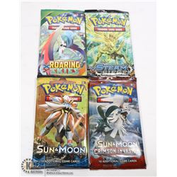 LOT OF 4 NEW SEALED POKEMON BOOSTER PACKS