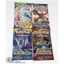 LOT OF 4 NEW SEALED POKEMON BOOSTER PACKS