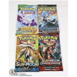 LOT OF 4 NEW SEALED POKEMON BOOSTER PACKS