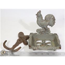 CAST IRON ROOSTER & COAT HOOK