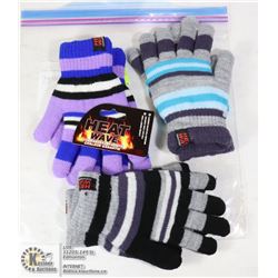 3PK KIDS HEAT WAVE GLOVES