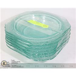 7PC TEAL VASELINE GLASS BOWLS