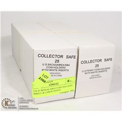 2 X 25 RESEALABLE COIN HOLDERS SMALL & LARGE PENNY