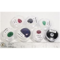 LOT OF 7 RUBY, EMERALD, SAPPHIRE ETC. GEMSTONES