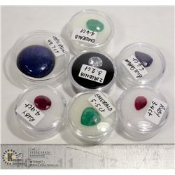 LOT OF 7 RUBY, EMERALD, SAPPHIRE ETC. GEMSTONES
